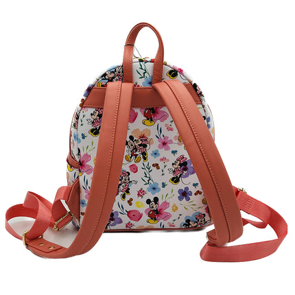 Minnie and Mickey  Mouse Floral - Mini Backpack LoungeFly Disney