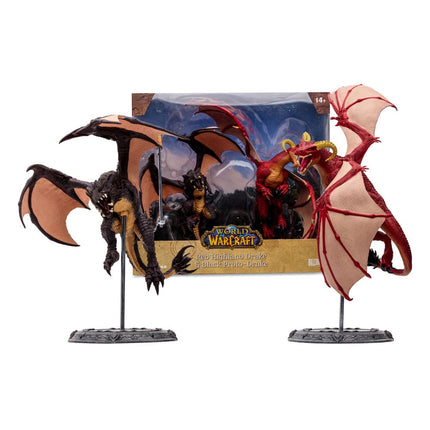 Red Highland Drake and Black Proto-Drake World of Warcraft Dragons Multipack