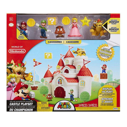 Château formidable Mario Playset Deluxe World de Nintendo château de DMushroom Kingdom 5 Personnages